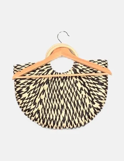 NoName Bolso bicolor rafia