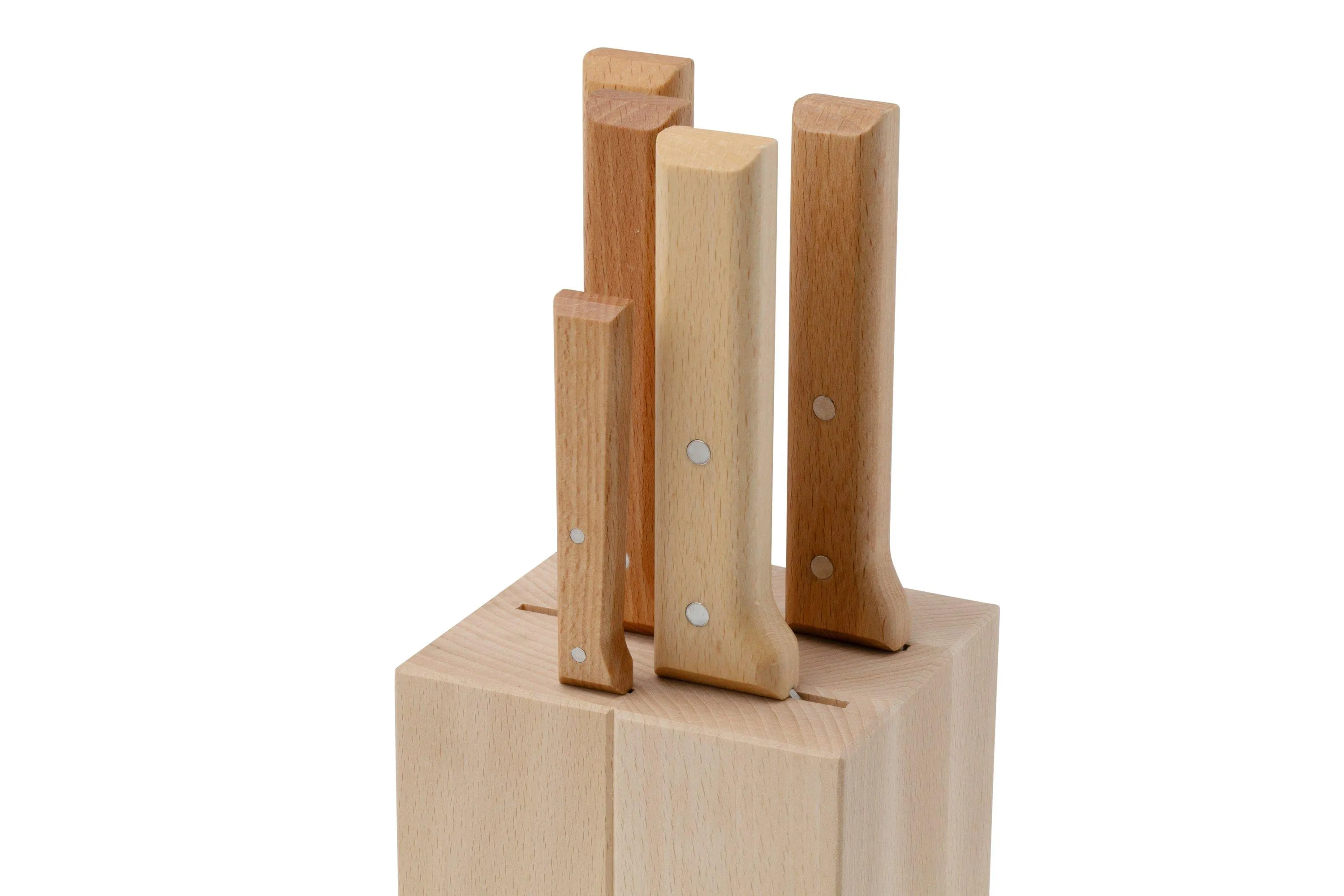Opinel Parallèle 2403, juego de cuchillos de carne de 5 piezas con bloque