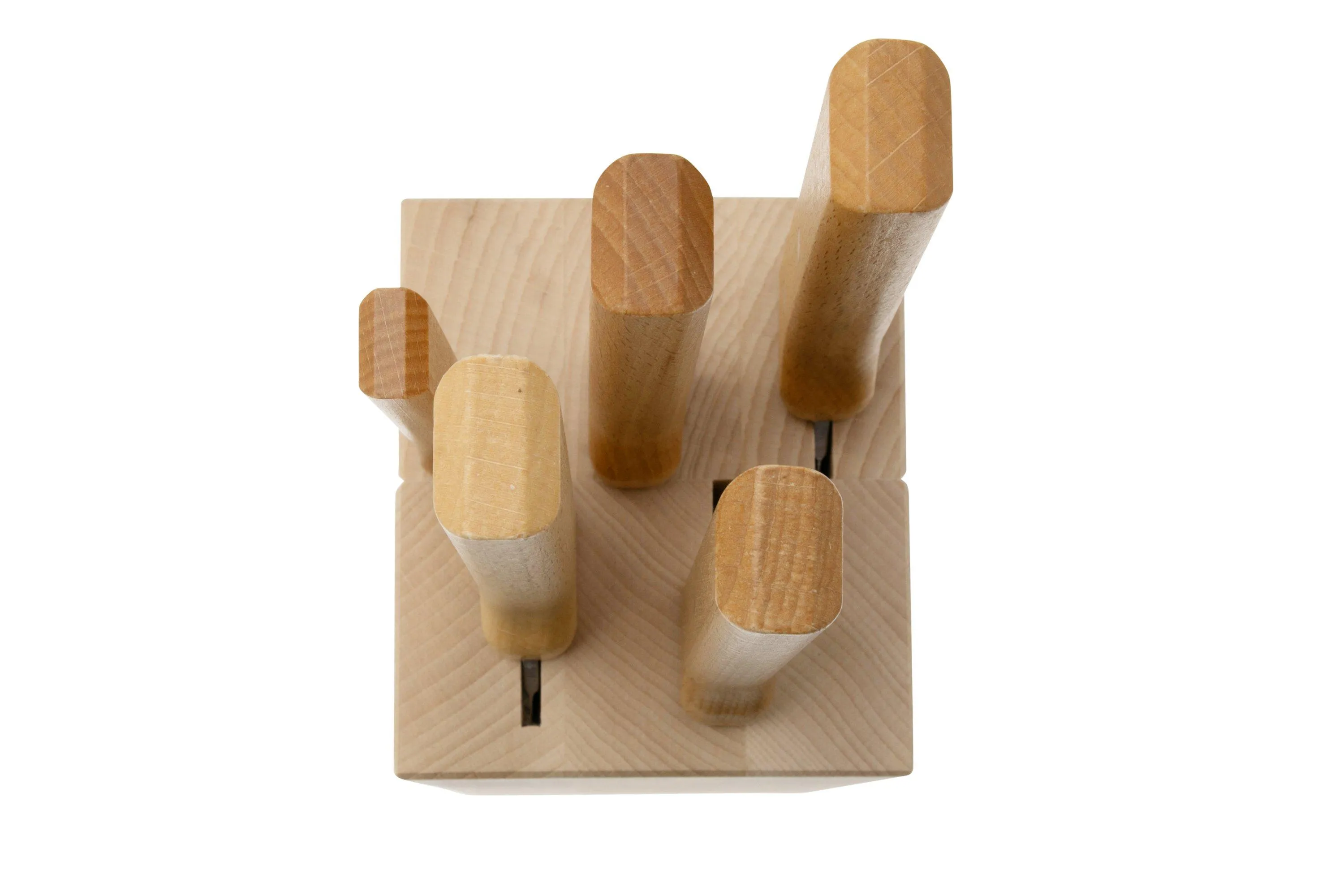 Opinel Parallèle 2403, juego de cuchillos de carne de 5 piezas con bloque