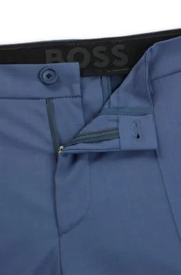 Pantalones de corte moderno de mezcla de lana elástica técnica