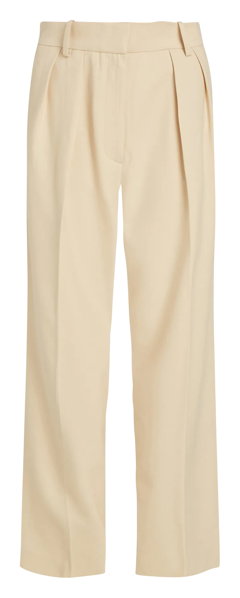 Pantalón ancho de mezcla de poliéster reciclado en beige