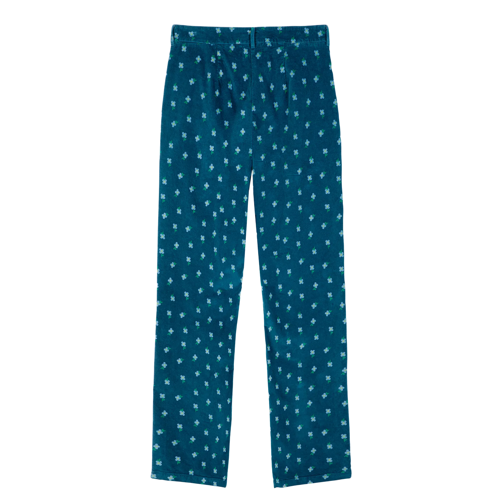 Pantalón recto estampado de mezcla de algodón en azul