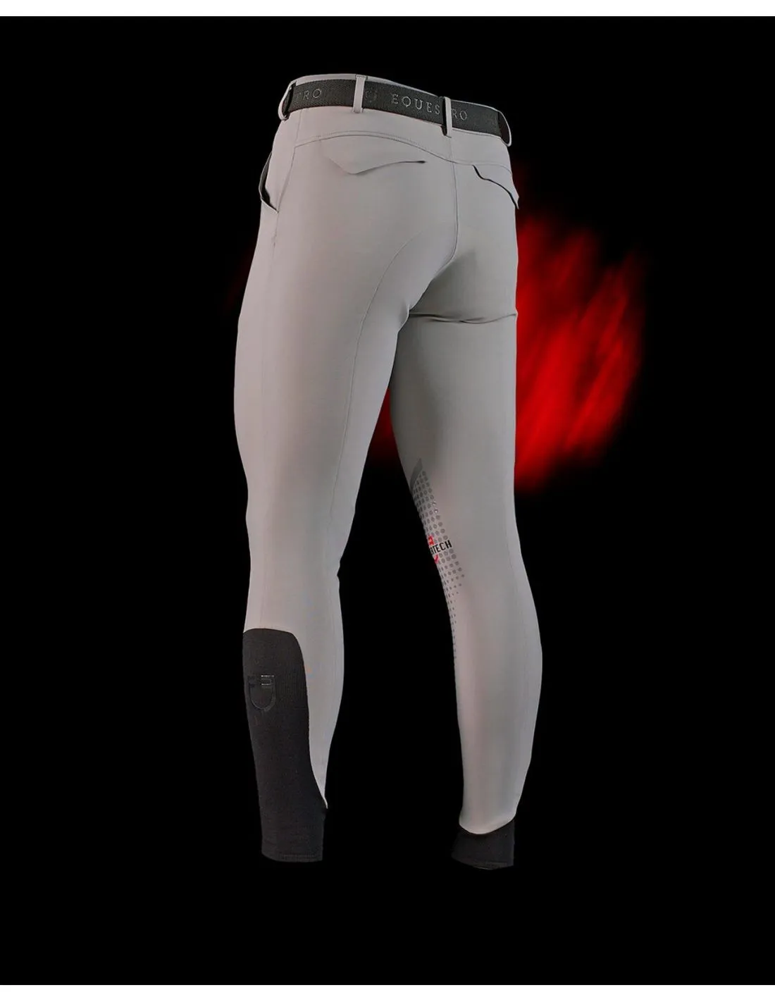 Pantalón Slim Fit Breeches Hombre Equestro Ridertechnology Gris