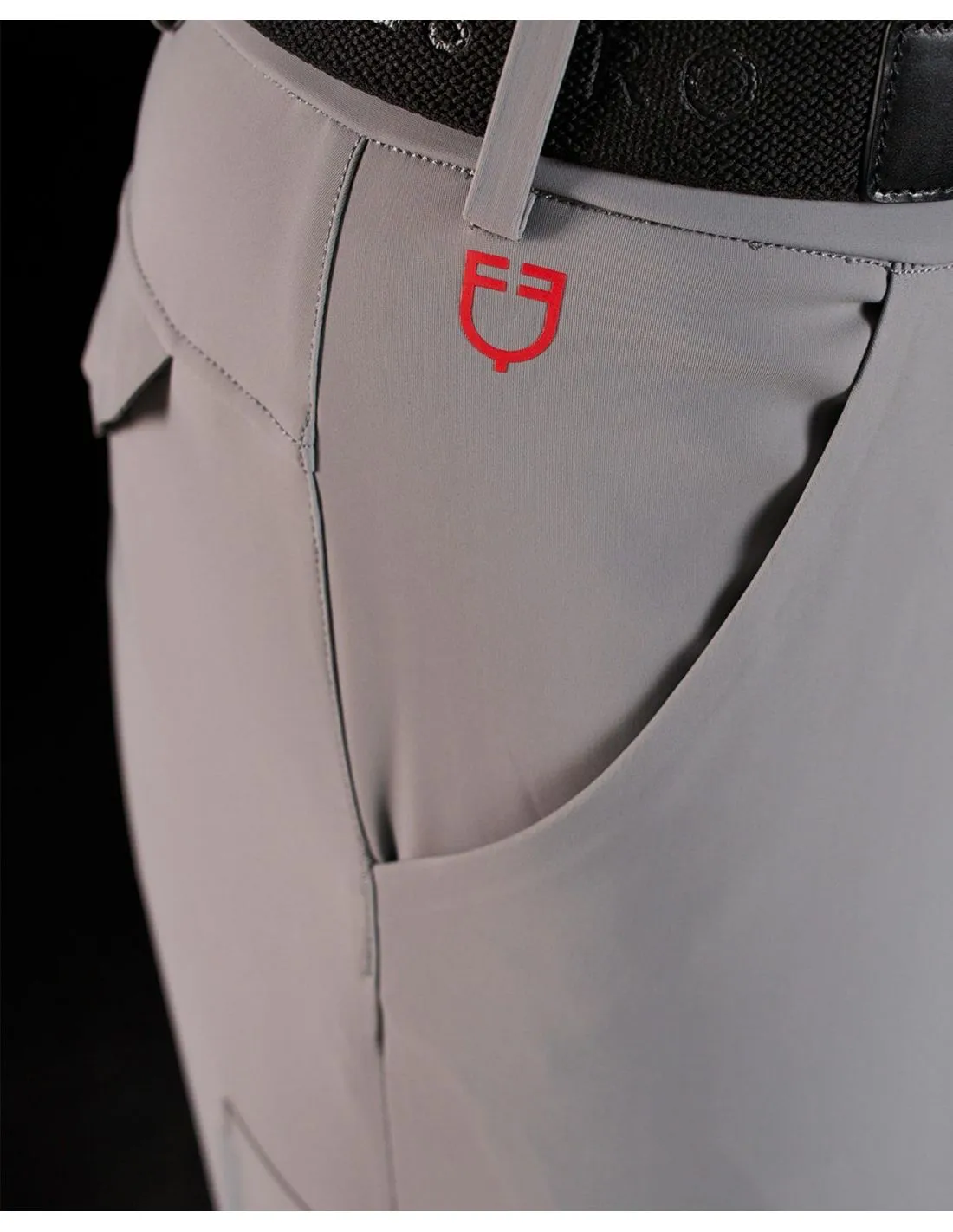 Pantalón Slim Fit Breeches Hombre Equestro Ridertechnology Gris