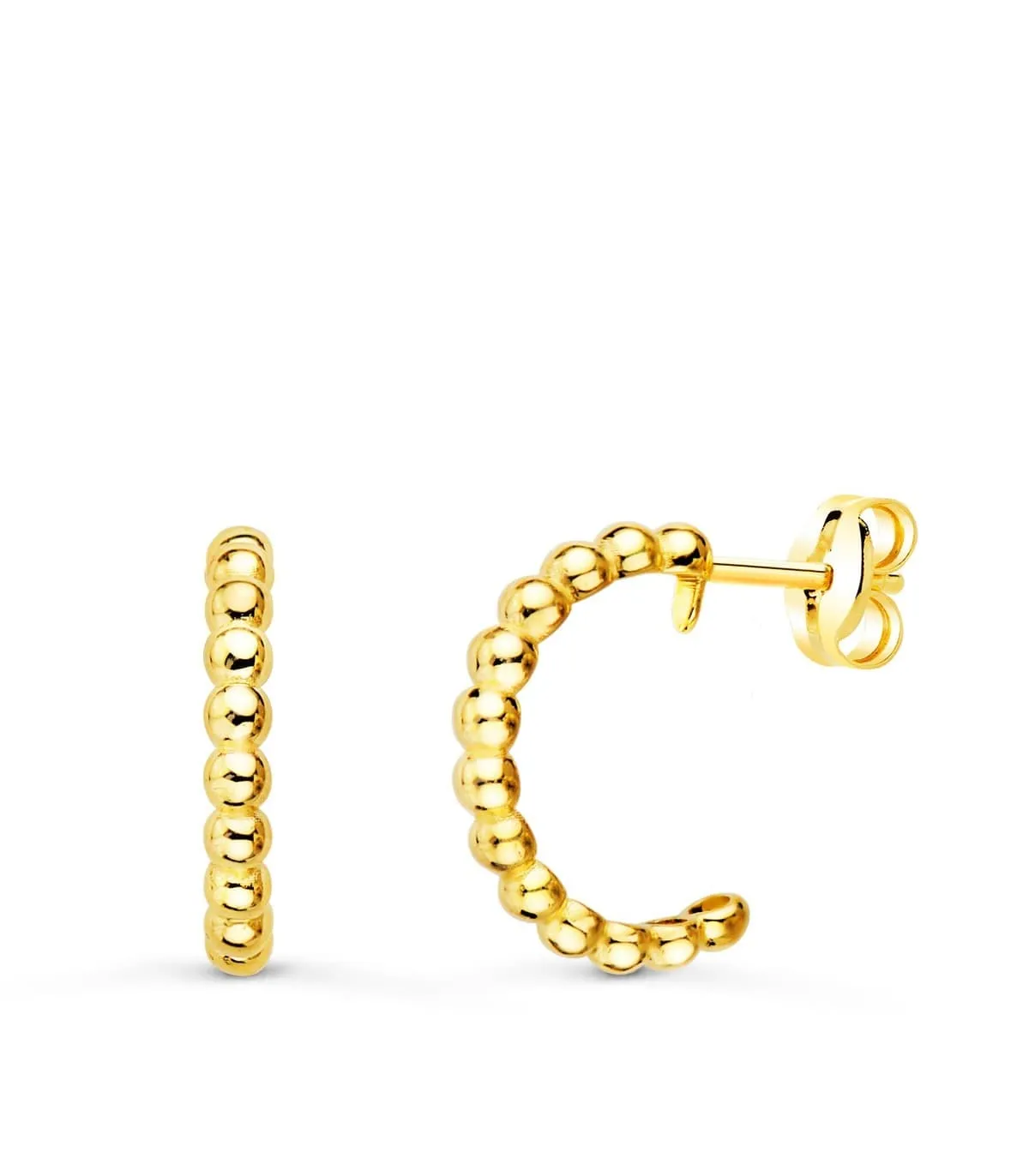 Pendientes Aros Bolitas Oro Amarillo 18K