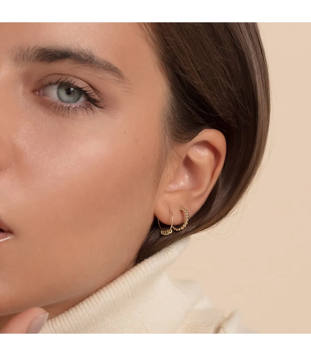 Pendientes Aros Bolitas Oro Amarillo 18K