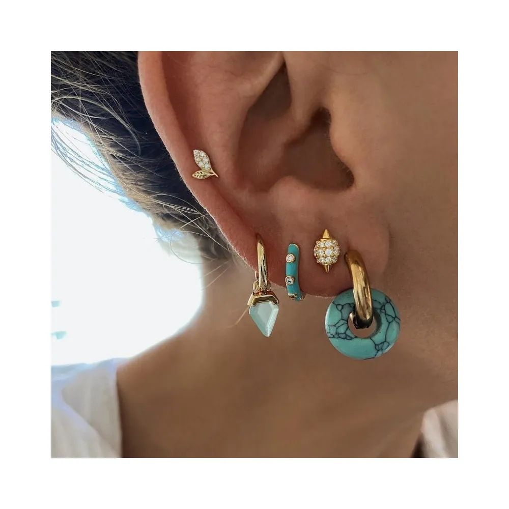 Pendientes Aros Ginette Turquesa Oro (PAR)
