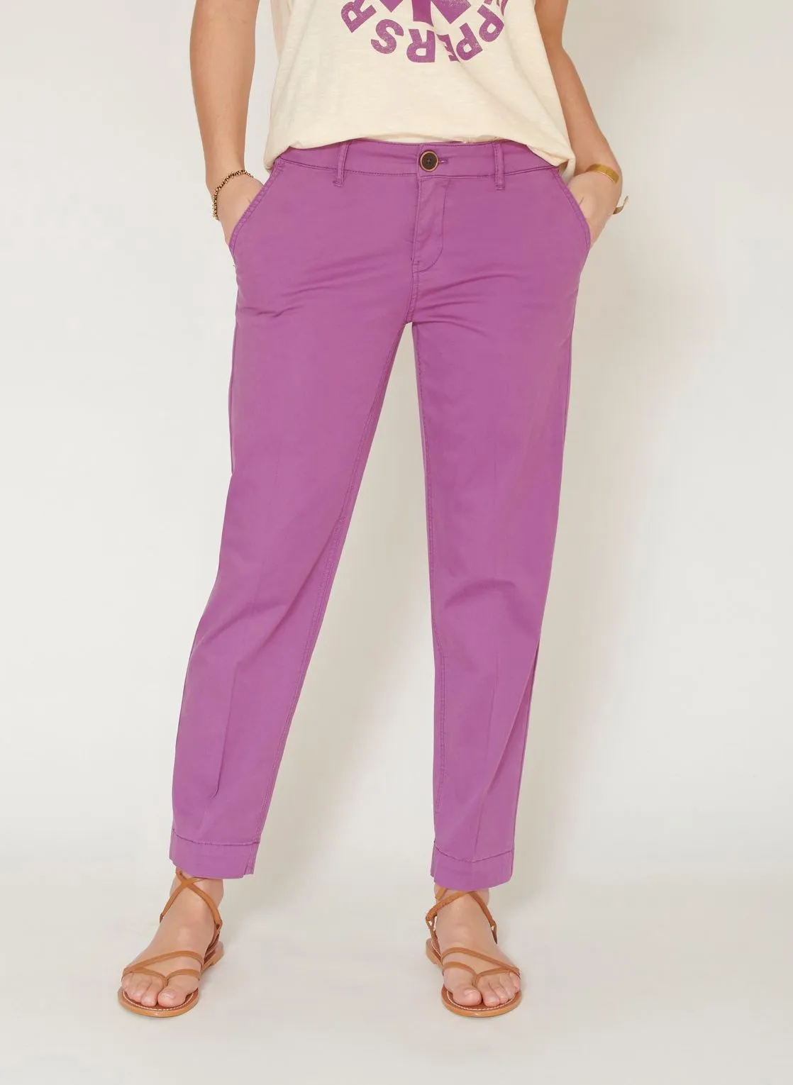 PICASSO  PANTALóN RECTO DE MEZCLA DE ALGODóN EN ROSA