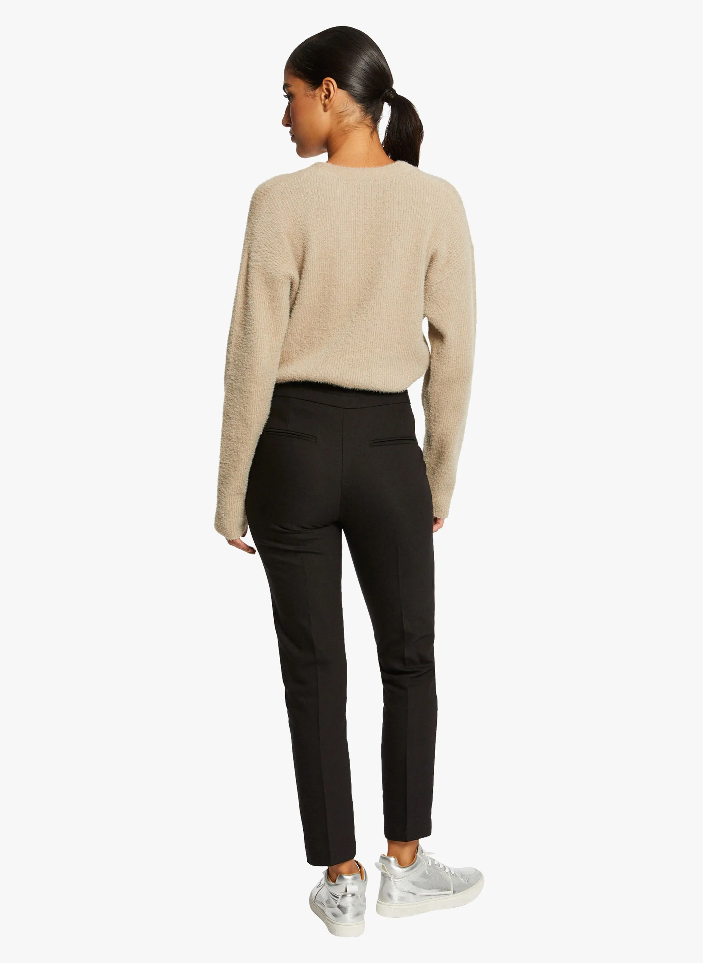 PLIME.F  PANTALóN SLIM TOBILLERO DE MEZCLA DE ALGODóN EN NEGRO