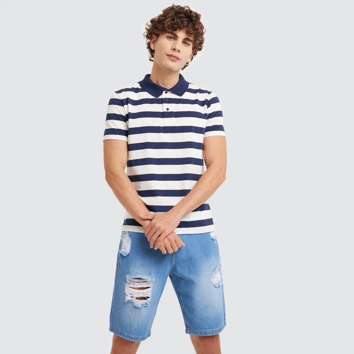 Polo Con Botones Para Hombre