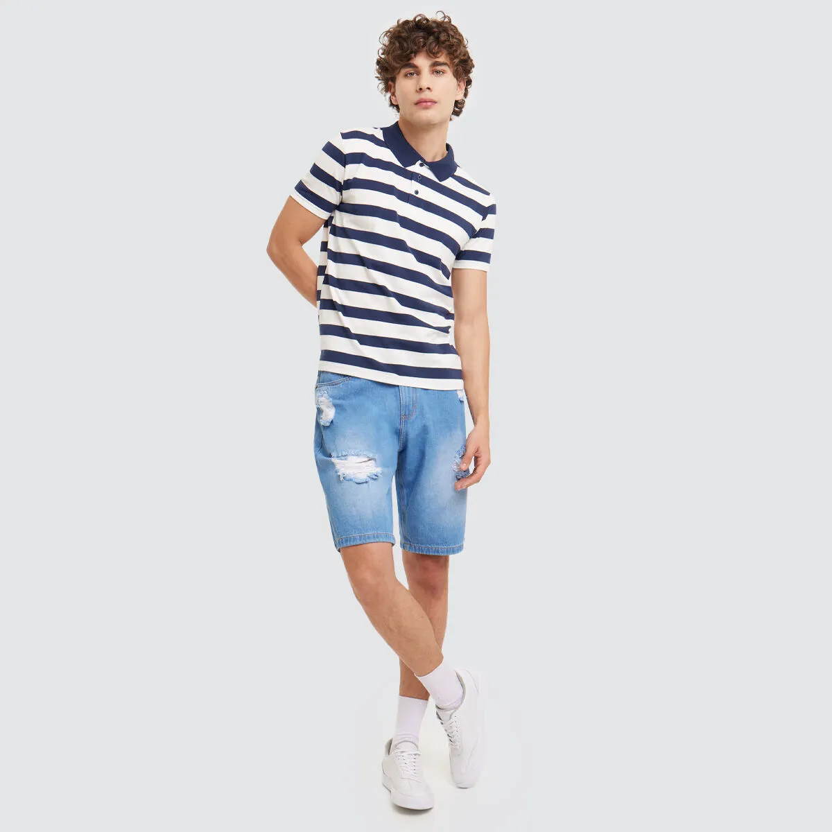Polo Con Botones Para Hombre