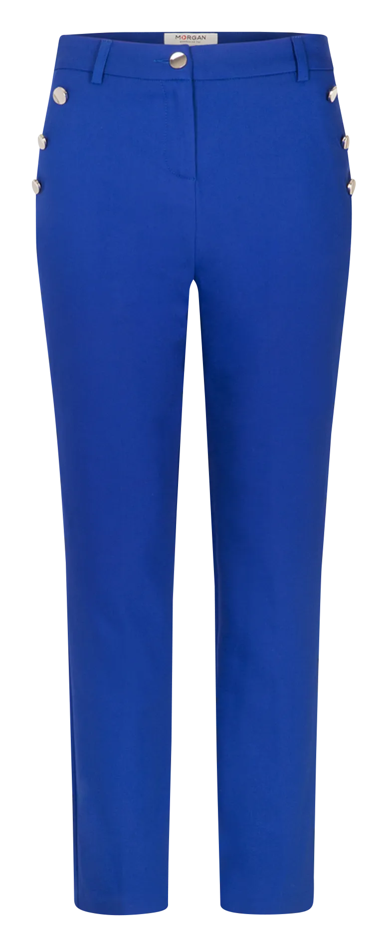 PRATY.F  PANTALóN AJUSTADO 7/8 CON BOTONES DE MEZCLA DE ALGODóN EN AZUL