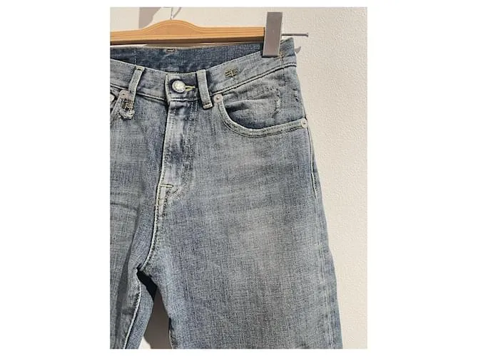 R13  pantalones vaqueros.US 25 Algodón Azul 