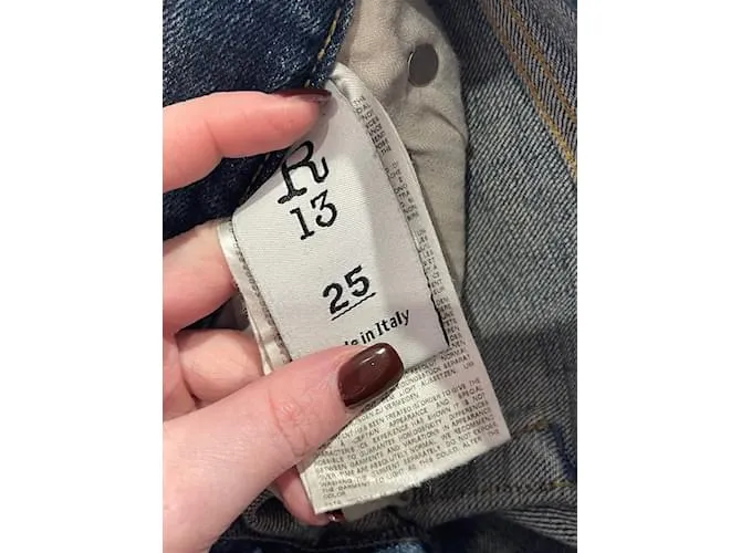R13  pantalones vaqueros.US 25 Algodón Azul 