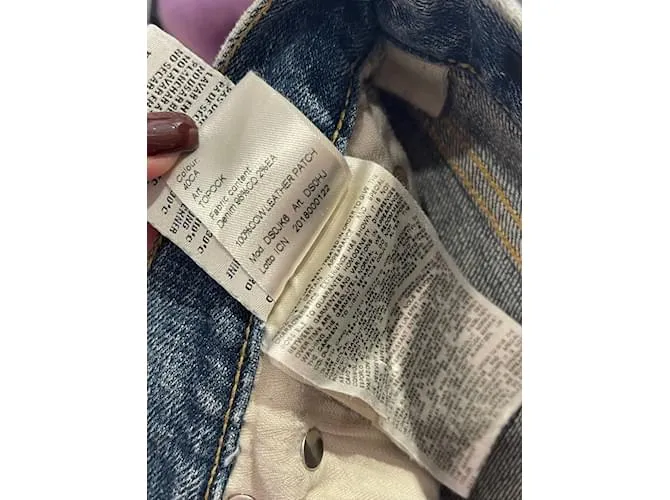 R13  pantalones vaqueros.US 25 Algodón Azul 