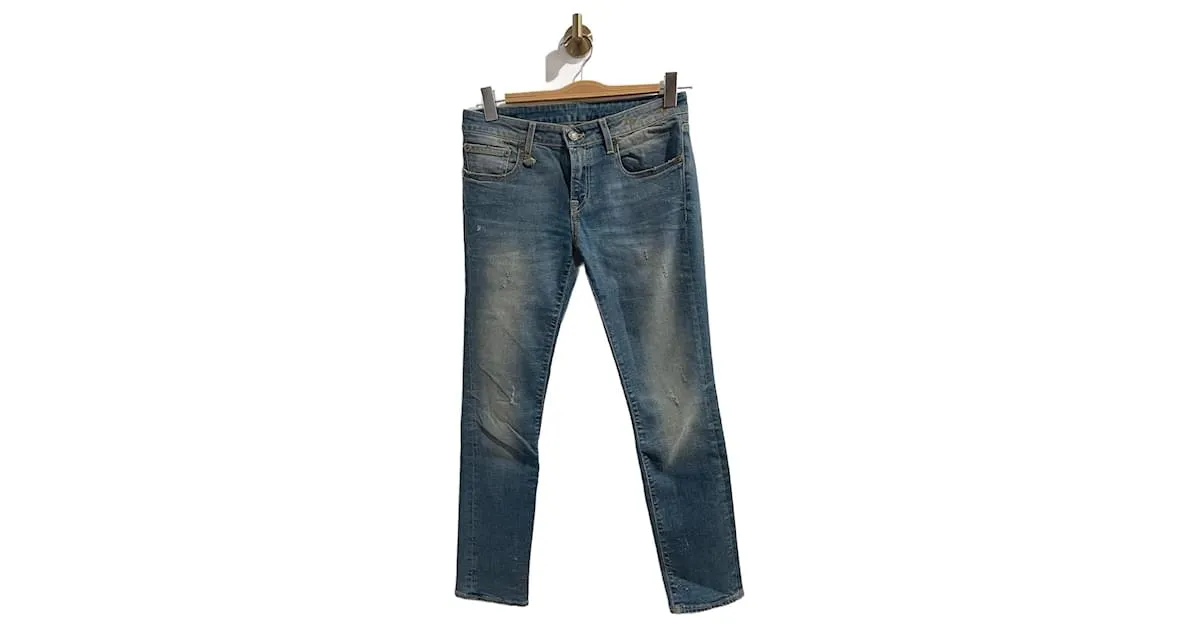 R13  pantalones vaqueros.US 27 Algodón Azul 