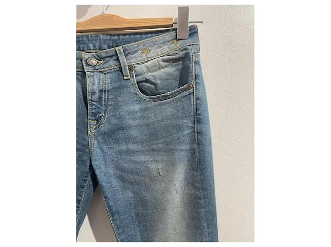 R13  pantalones vaqueros.US 27 Algodón Azul 