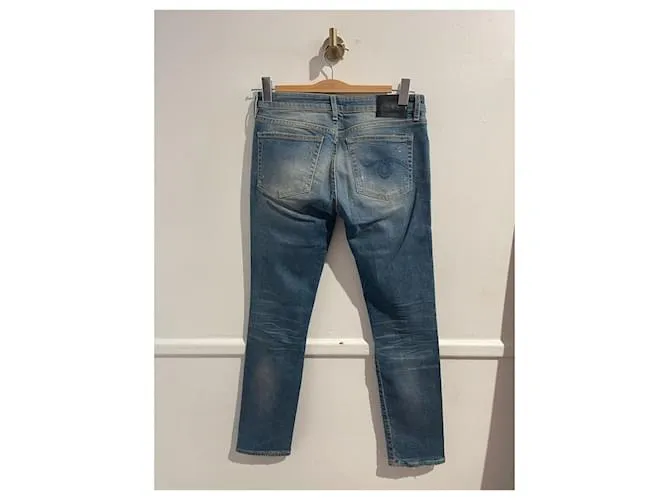 R13  pantalones vaqueros.US 27 Algodón Azul 