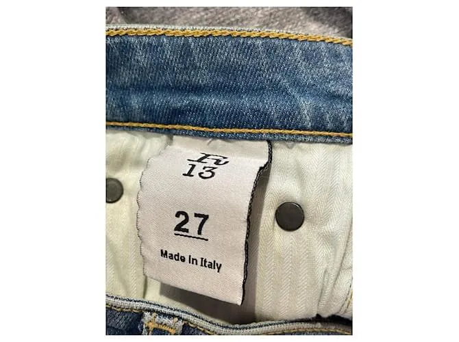 R13  pantalones vaqueros.US 27 Algodón Azul 