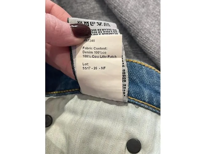 R13  pantalones vaqueros.US 27 Algodón Azul 