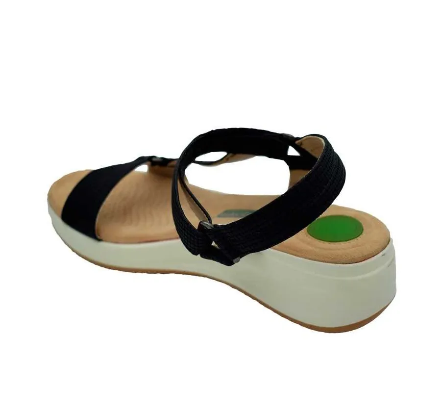 SANDALIA AMARPIES ABZ21333 TIRAS CONFORT TIRAS VELCRO ZAPATO DE MUJER PUNTERA ABIERTA NEGRA PLANTA ACOLCHADA 27068