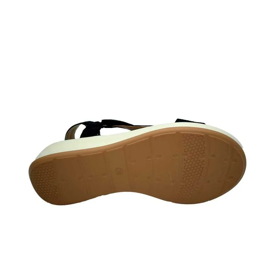 SANDALIA AMARPIES ABZ21333 TIRAS CONFORT TIRAS VELCRO ZAPATO DE MUJER PUNTERA ABIERTA NEGRA PLANTA ACOLCHADA 27068
