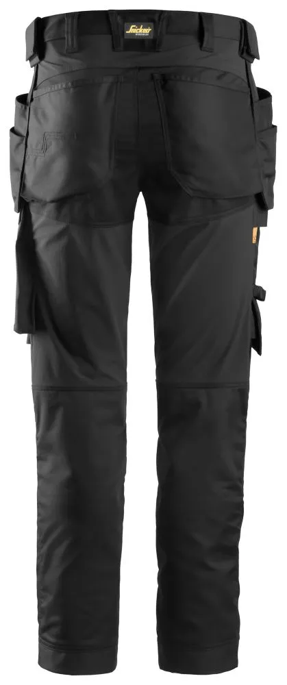 Snickers AllroundWork, pantalón elástico, negro (cintura 35