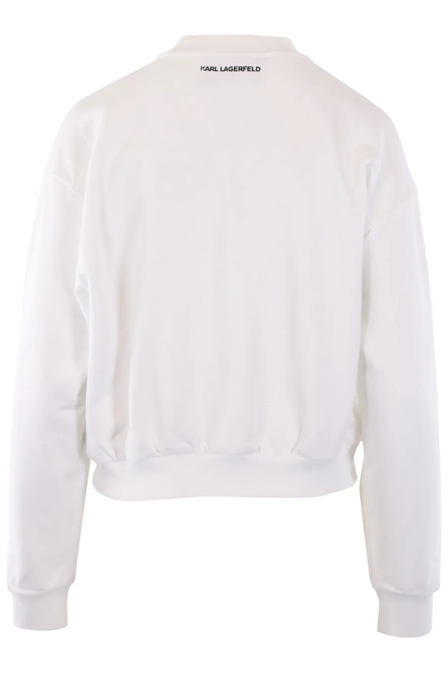 Sudadera blanca con logo azul bordado