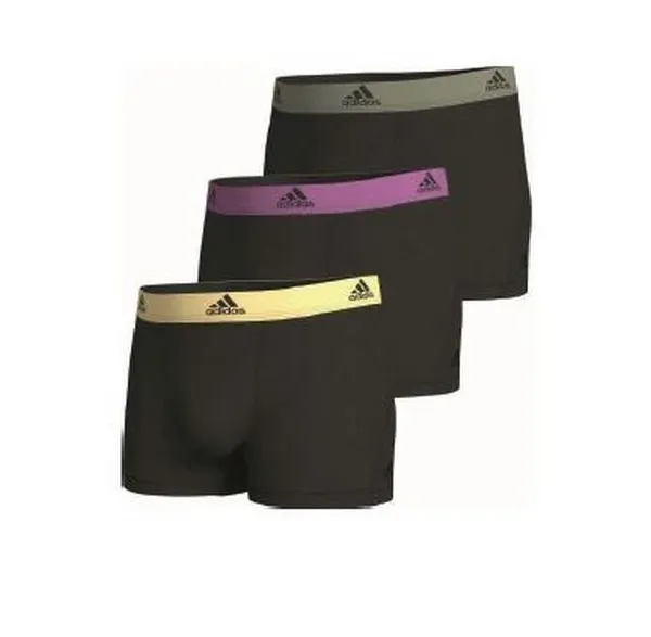 Tripack boxers adidas negros active flex cotton colored belt