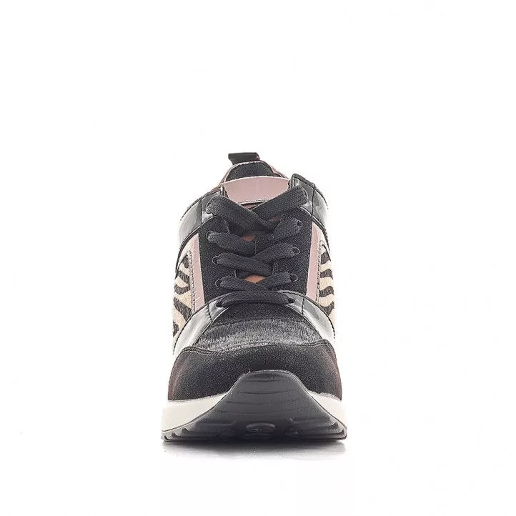 Zapatillas cuña Owel luanda con varios tejidos animal print