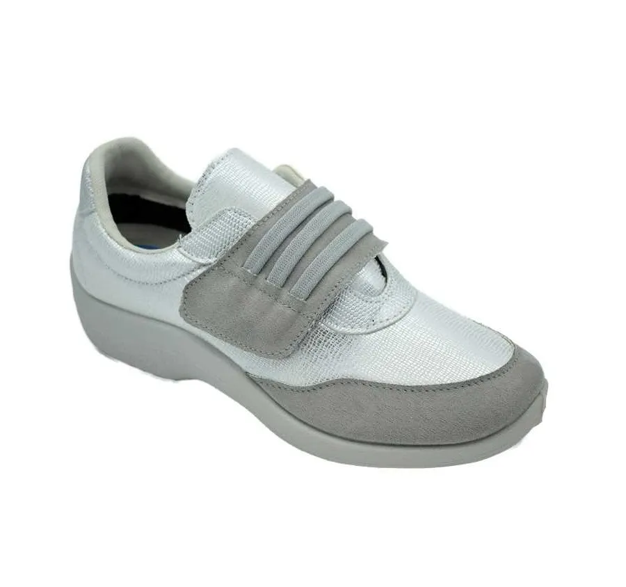 ZAPATO ANATÓMICO LA CADENA 25220 VELCRO PLATA PLANTILLA EXTRAÍBLE 25742