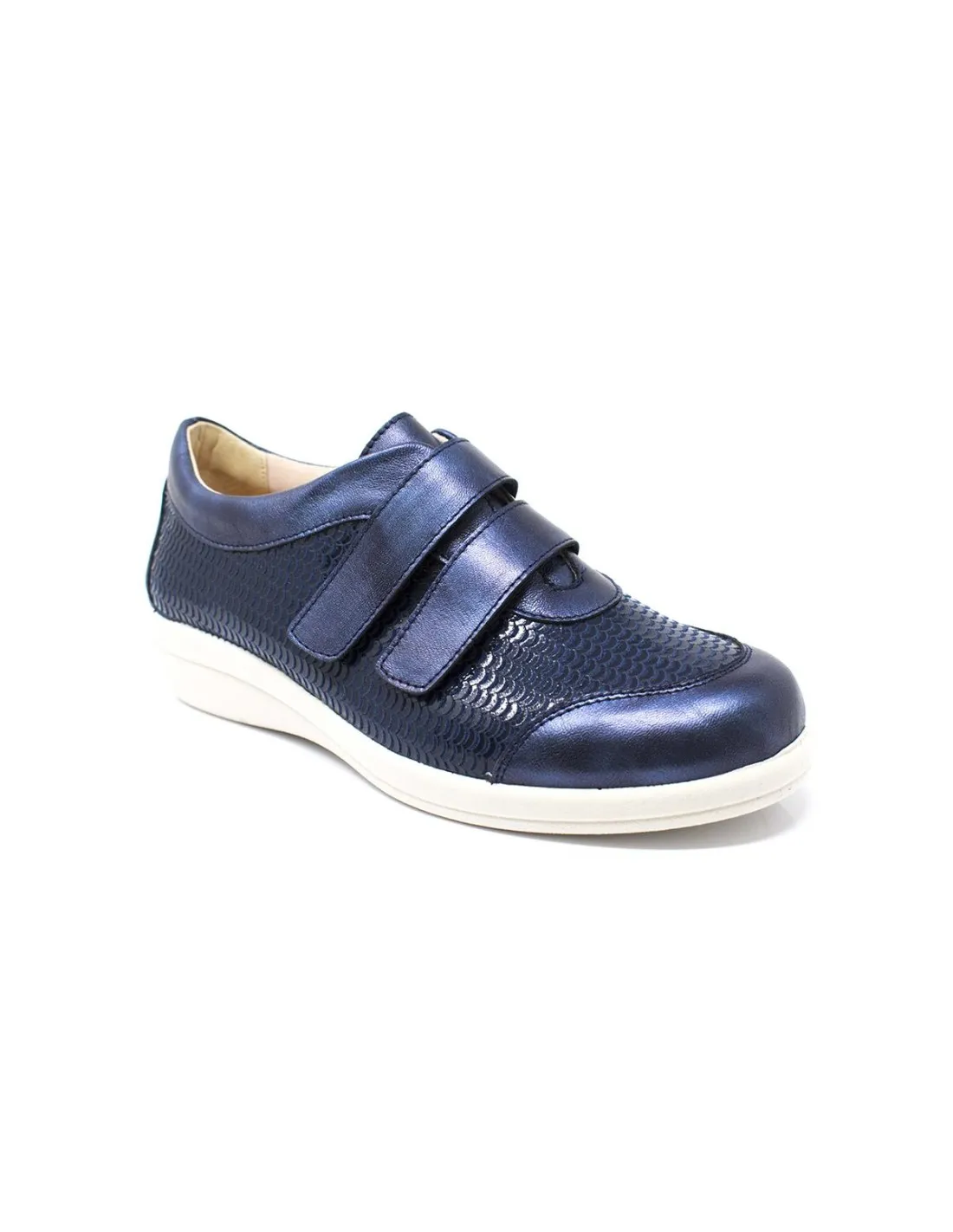 ZAPATO ANCHO ESPECIAL VELCRO MUJER DOCTOR CUTILLAS 43621 AZUL MARINO