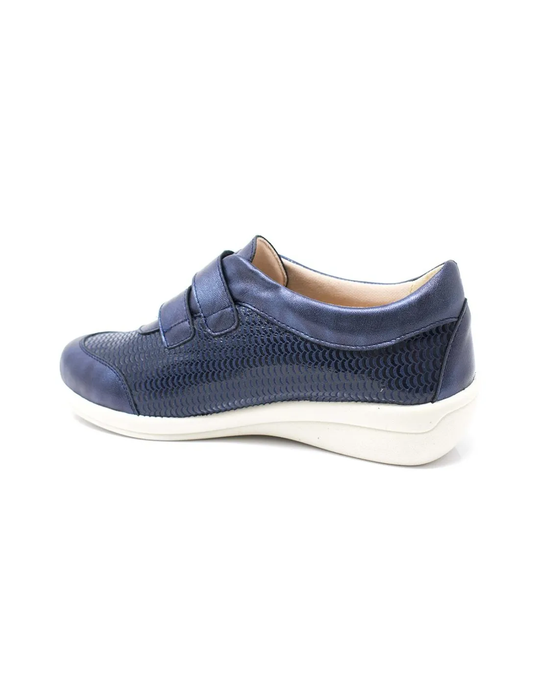 ZAPATO ANCHO ESPECIAL VELCRO MUJER DOCTOR CUTILLAS 43621 AZUL MARINO